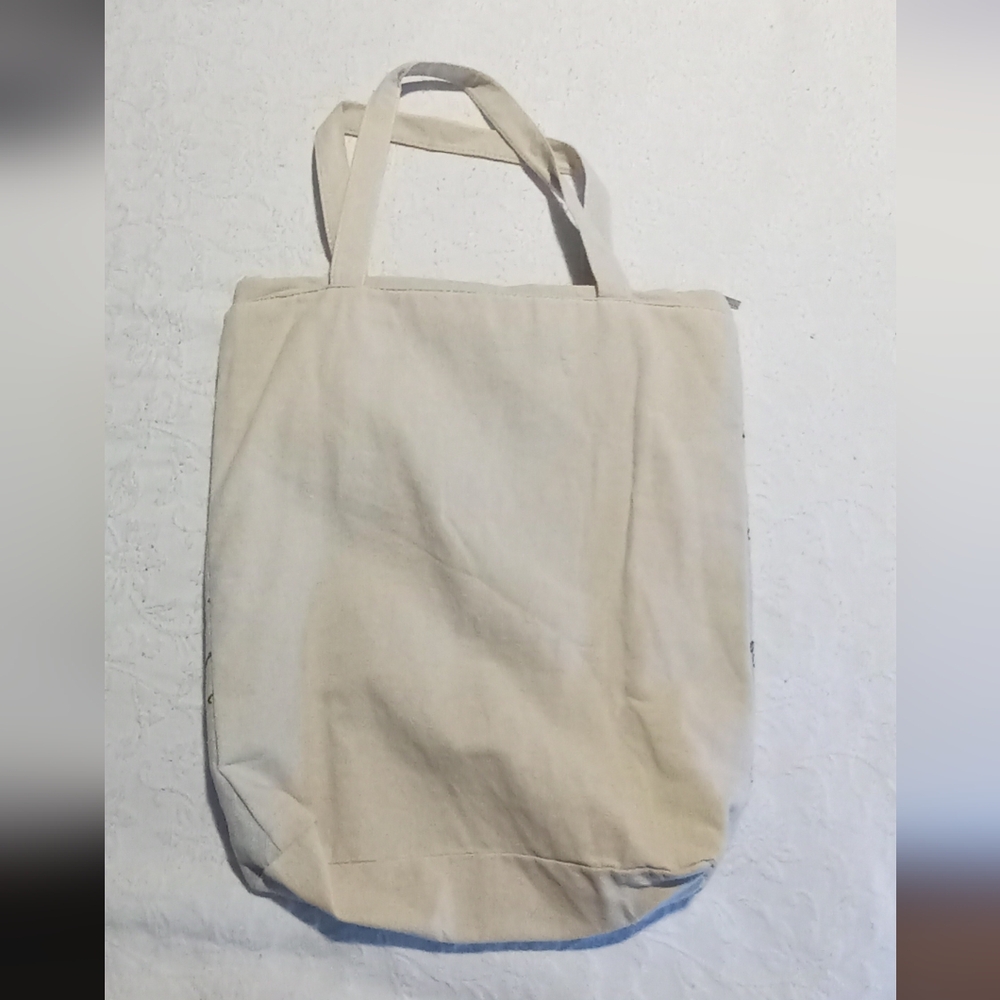 🖤Butterfly Print Tote Bag - Cream and Purple - Picture 3 of 7